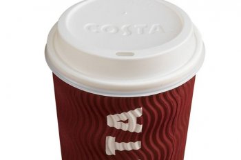 Image of a Costa Coffee takeaway cup with lid
